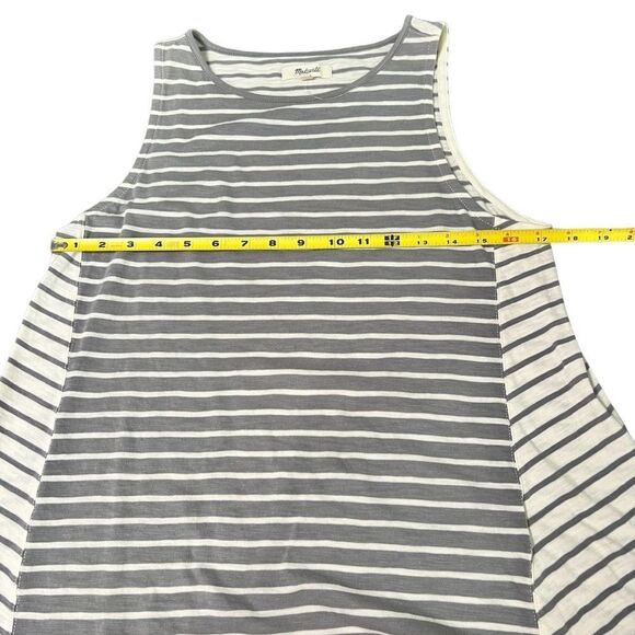 Madewell Striped Tank Top Gray White Sleeveless Casual Women's Size S - Picture 7 of 10